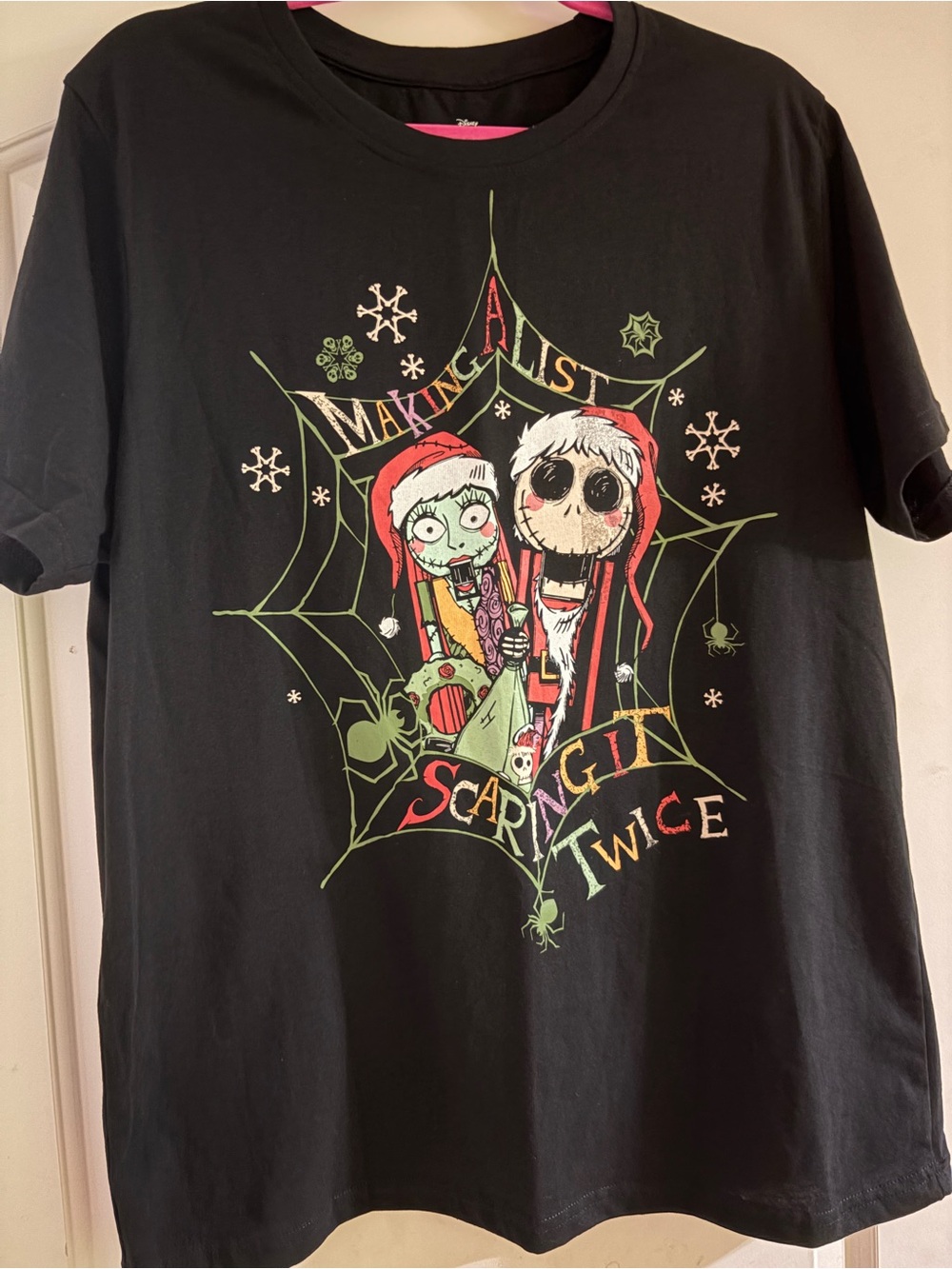 Disney Nightmare Before Christmas Jack & Sally Holiday Graphic Tee